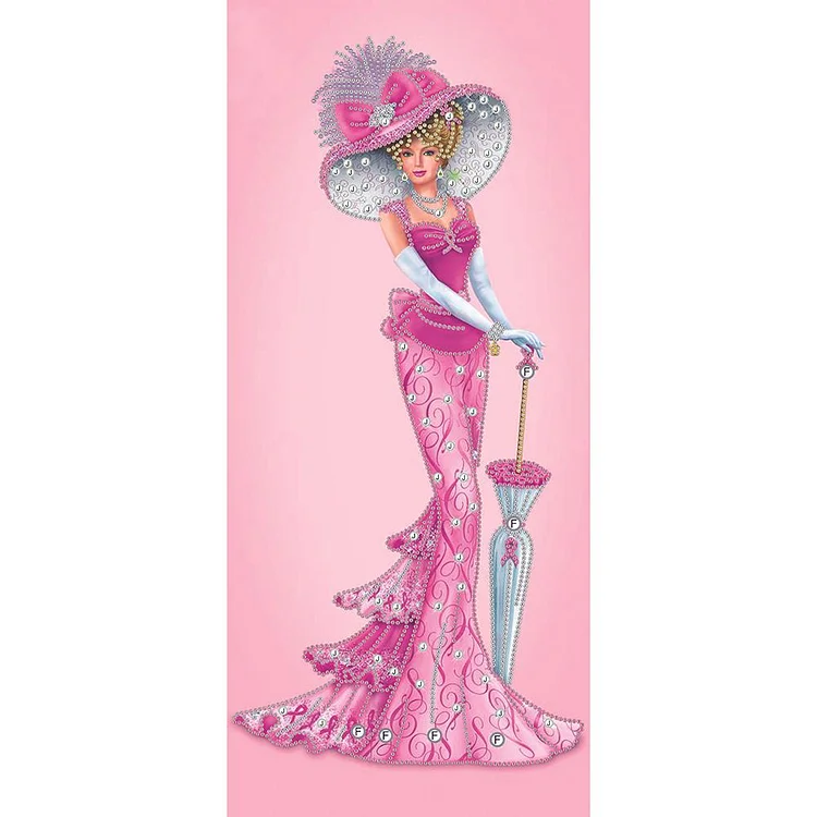 Elegant Dress Lady - Partial Special Shaped Drill Diamond Painting - 30x60cm(Canvas)
