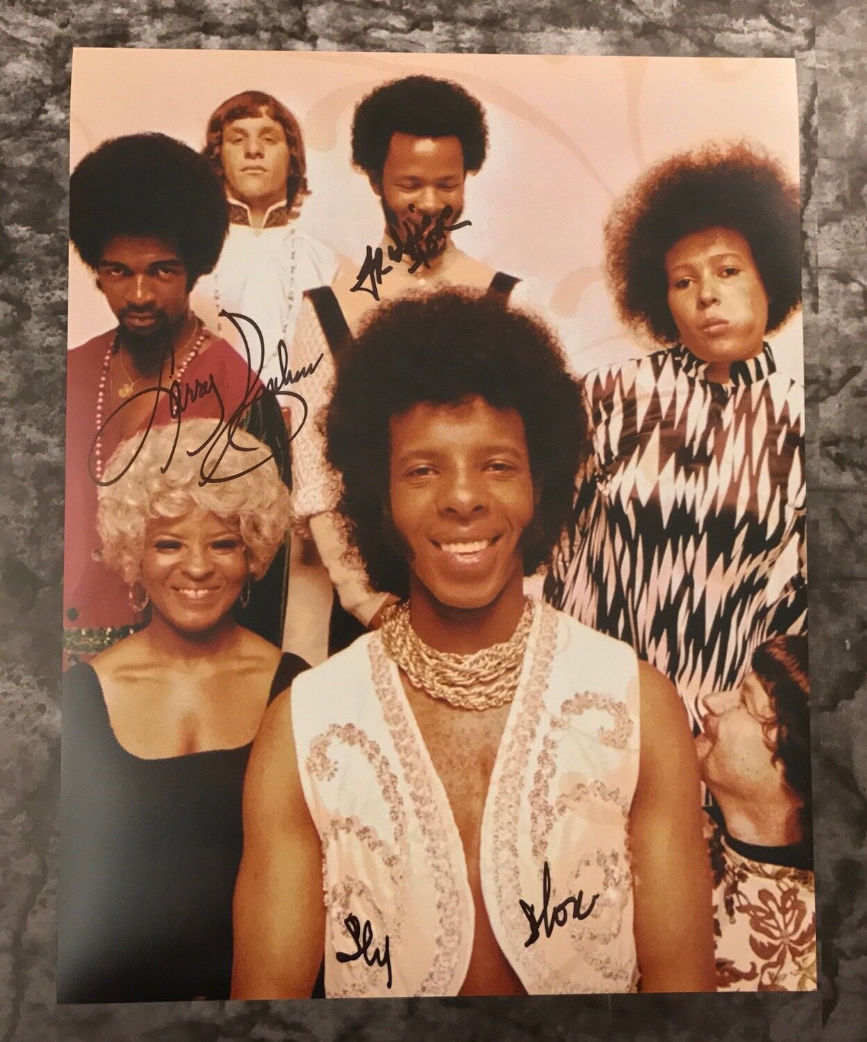 GFA Larry Freddie & Sly * SLY AND THE FAMILY STONE * Signed 11x14 Photo Poster painting AD3 COA