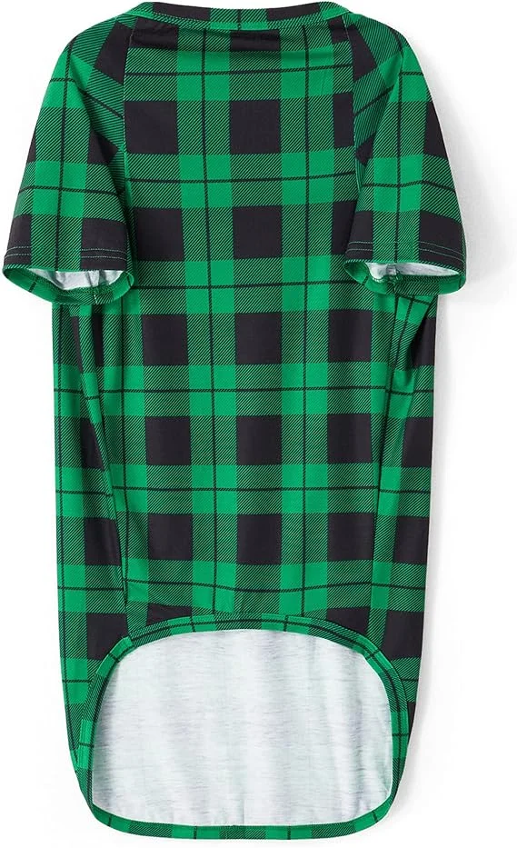 Christmas Make Memories Together 2024 Print Green & Black Plaid Family Matching Pajamas With Dog