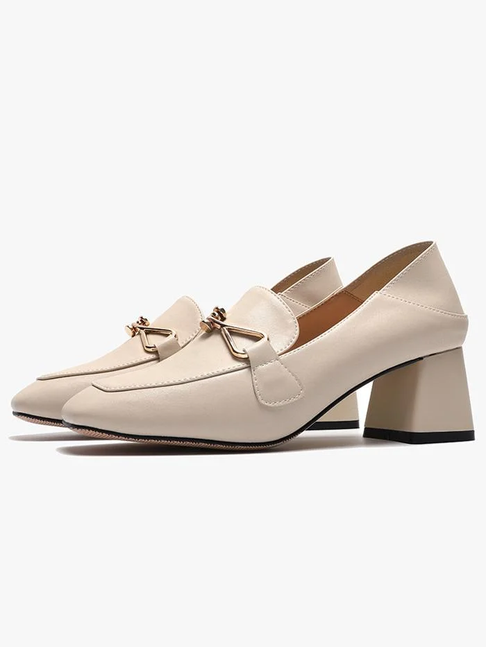 Casual two-wear thick-heeled fashionable head comfort high-heel loafers