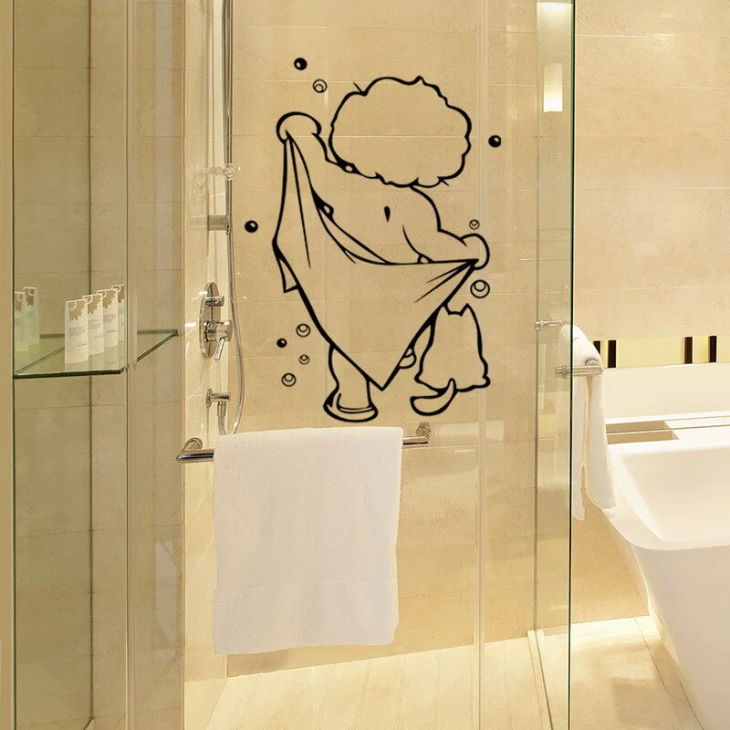 bathroom decor salle de bain wc wallpaper sticker vinilo decorativo pared Bath child wand aufkleber naklejki muursticker