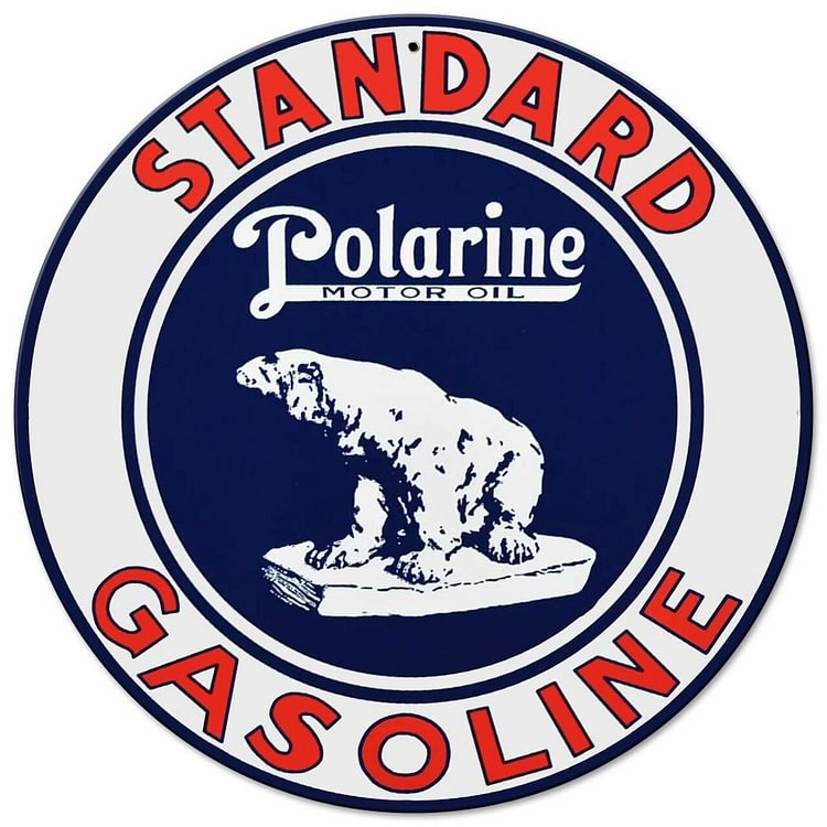 30*30cm - Standard Gas Polarine - Round Tin Signs/Wooden Signs