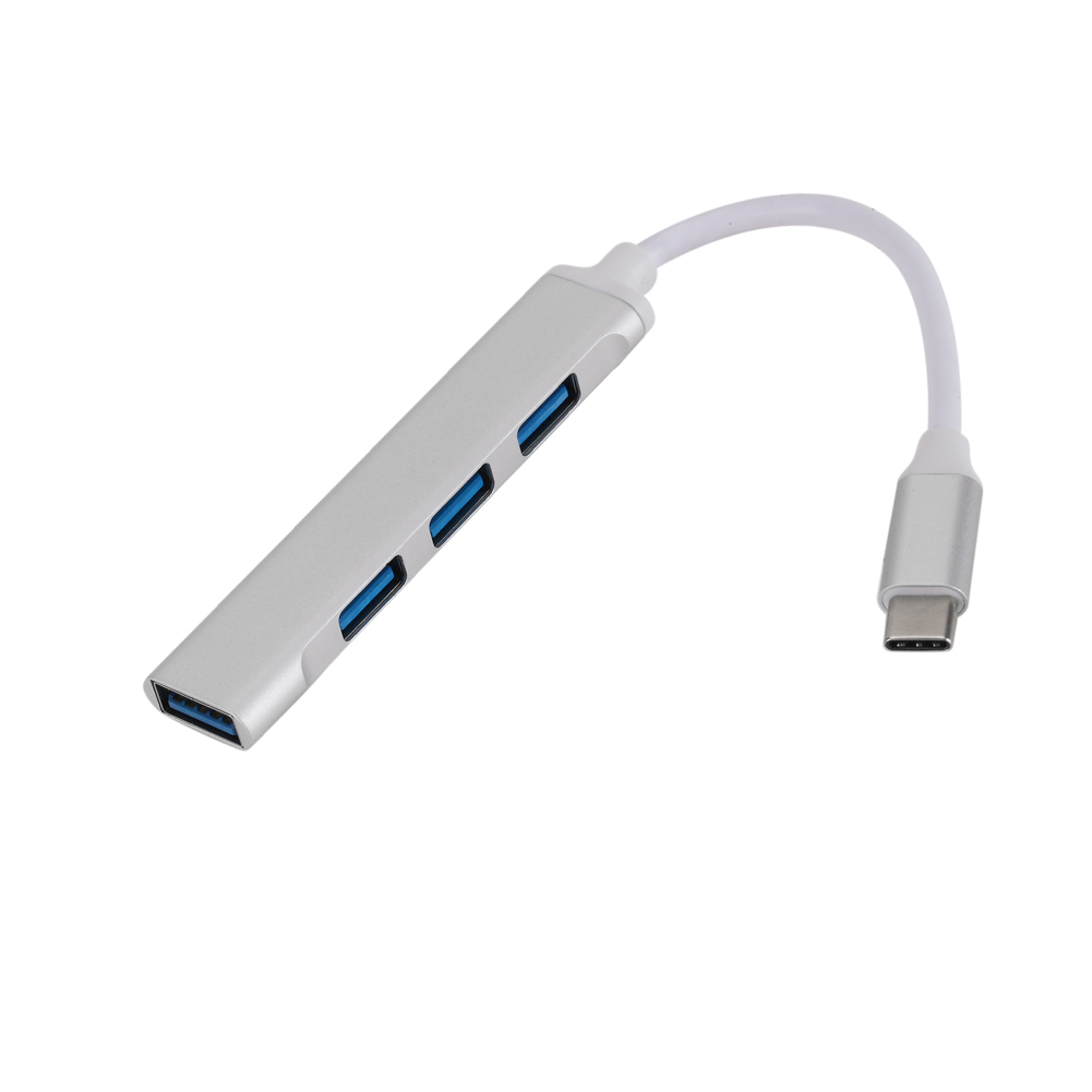 

Portable USB Type C HUB Extender 4 Ports USB 3.0 2.0 Multi Splitter Adapter, Silver, 501 Original