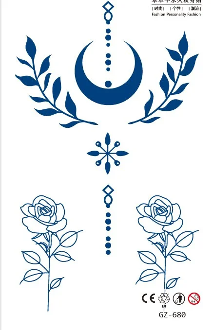 Temporary Waterproof Tattoos Stickers Creative Necklace Flower Juice Ink Lasting Girls Arm Neck Back Waist Buttocks Fake Tatoo