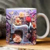 Tasse à coudre florale 3D 