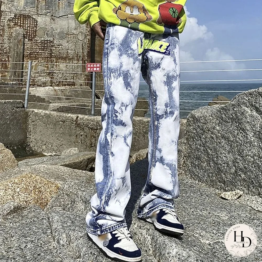 Unisex Hiphop Splash Ink Trousers