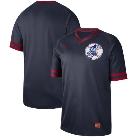 Men's Cleveland indians Blank Navy Cooperstown Collection Legend  Stitched MLB Jersey