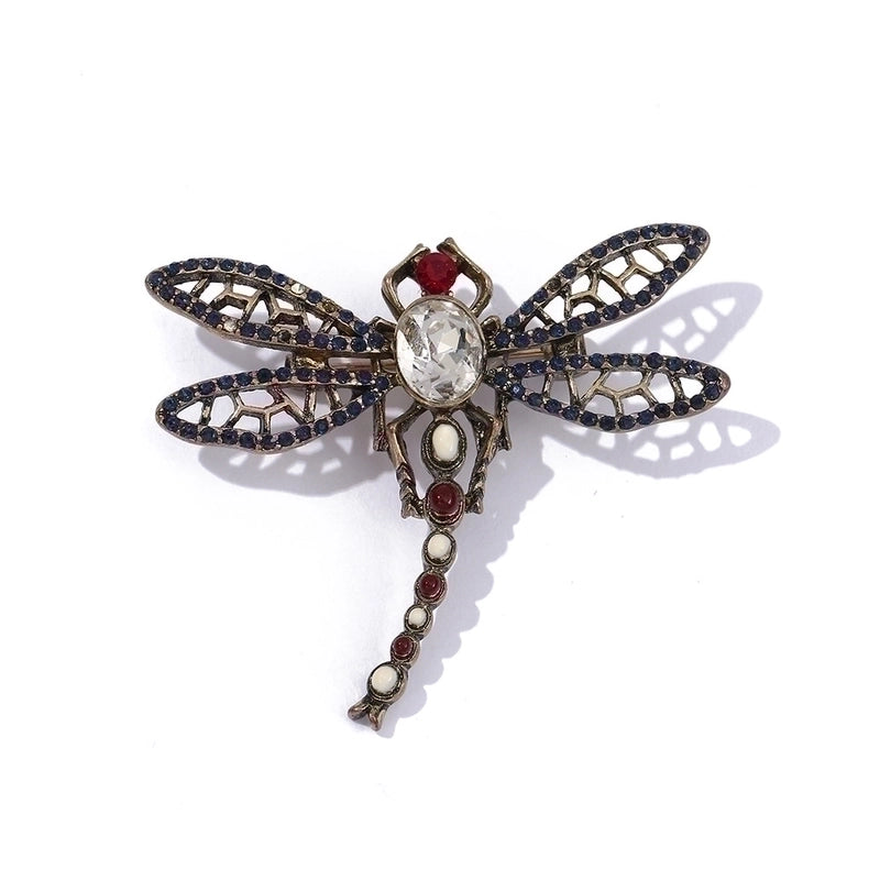 Retro Pin Dragonfly Alloy Enamel Inlay Zircon Women’S Brooches