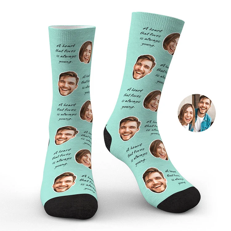 Custom Photo Face Socks Colorful Group Photo Gifts for Couple