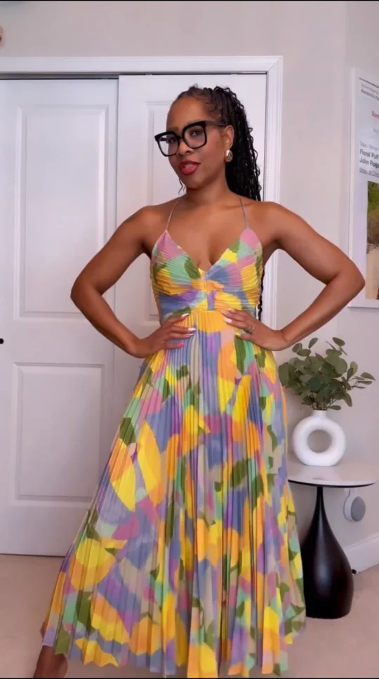 Club Chic Casual Pleated Print Dress