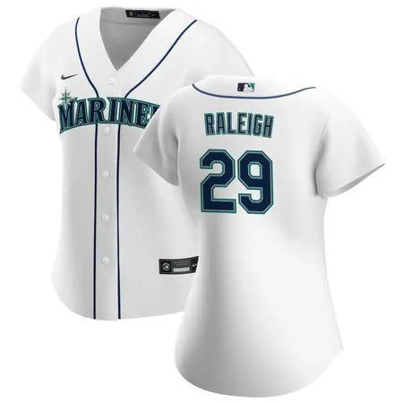 Women's Seattle Mariners #29 Cal Raleigh  White Home Replica Jersey