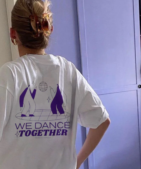 DISCO ONLY 'We Dance Together' Organic Tee - Off White