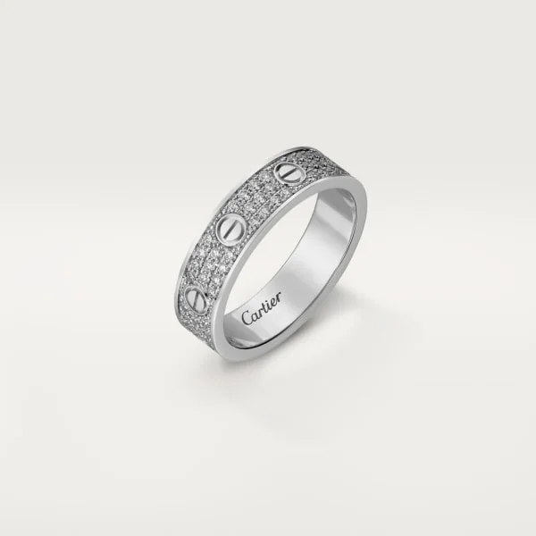 Love wedding band, diamond-paved white gold, diamonds