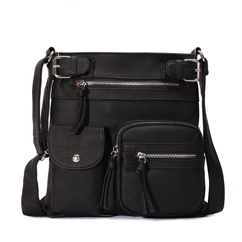 Multi-Pocket Crossbody Bag Soft Leather Shoulder Purse Bag✨