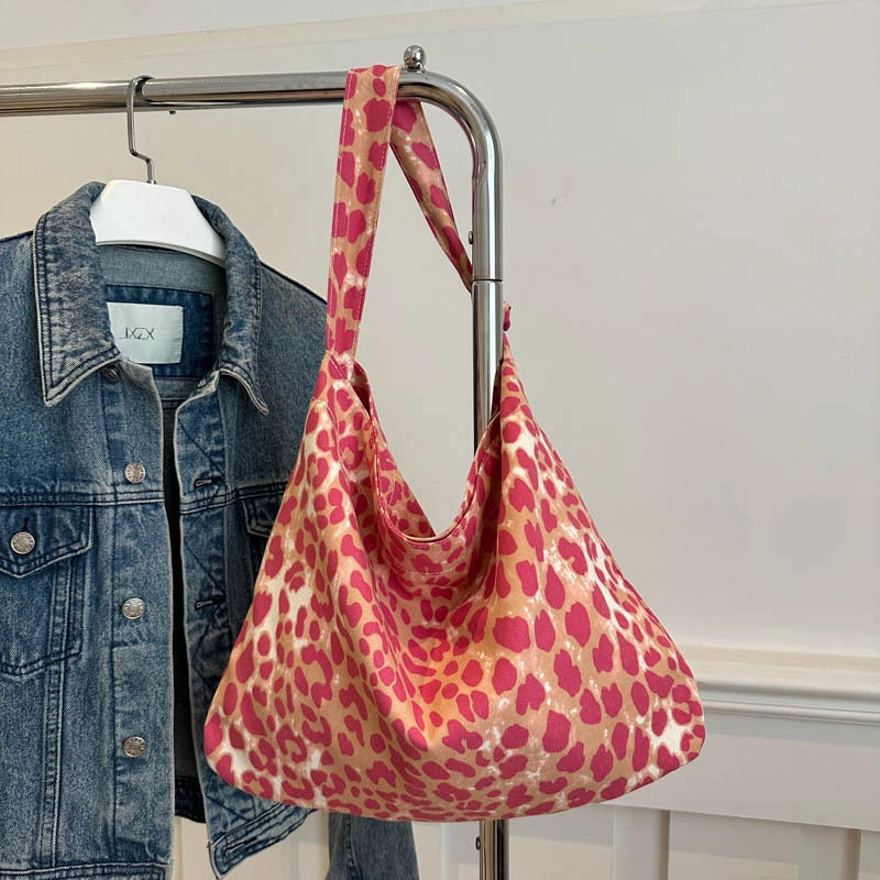 One-Shoulder Canvas Bag Female College Student 2024 Autumn Japanese And Korean Fashion Messenger Bag Large Capacity Western Style Niche Bag