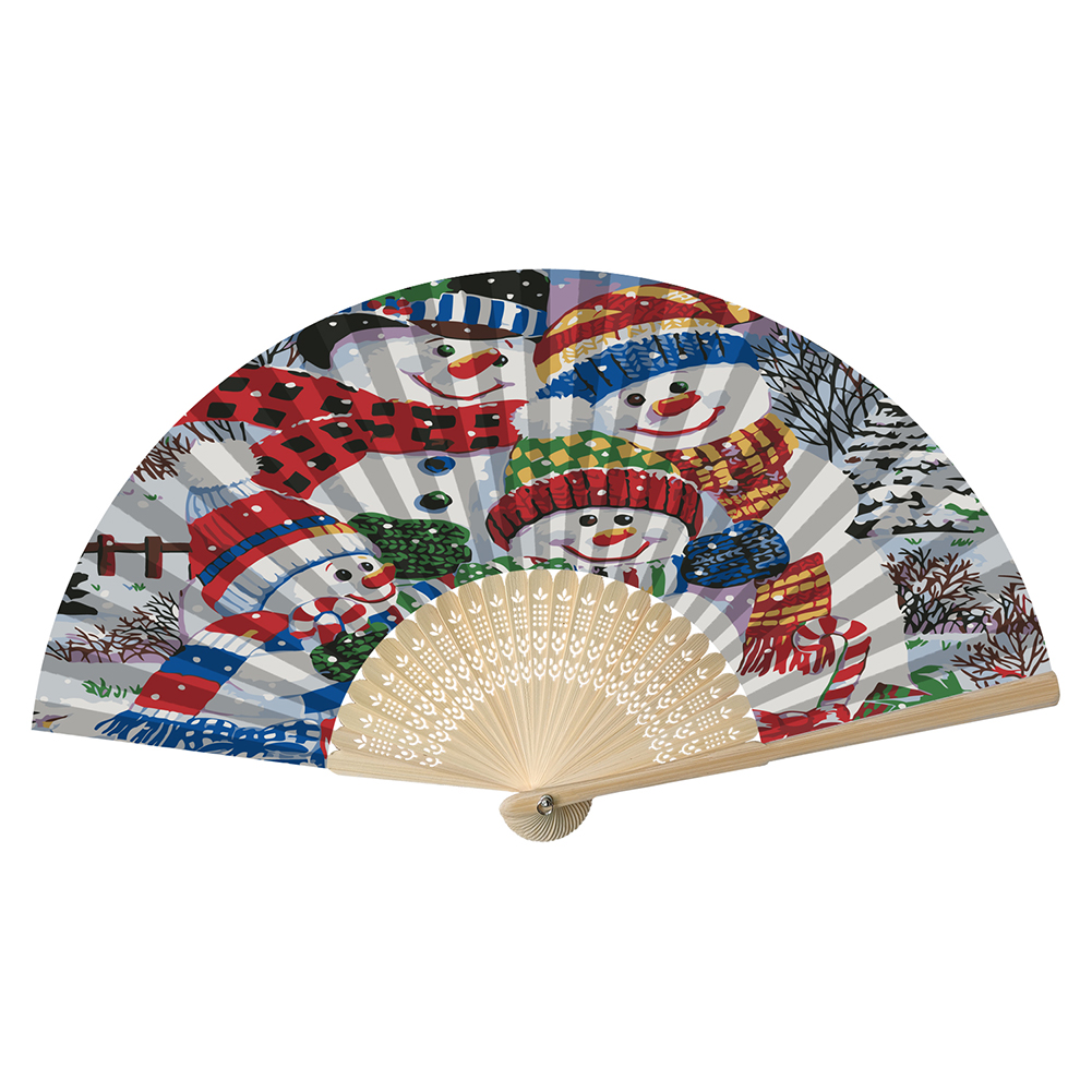 

Snowman - Paint By Numbers - Folding Fan, 501 Original