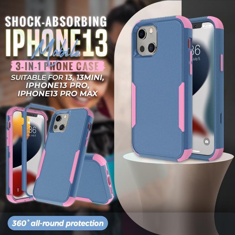 iPhone13 3-in-1 Shock-Absorbing Mobile Phone Case