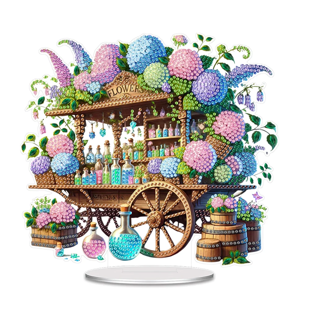 DIY Flower Stall Table Top Diamond Painting Acrylic Ornament Kits Home Decor