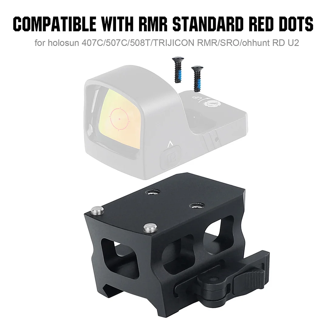 ohhunt® Red Dot Mount Picatinny Quick-Release High Riser Mount Compatible with Trijicon RMR/SRO/Holosun 407C/507C/508T