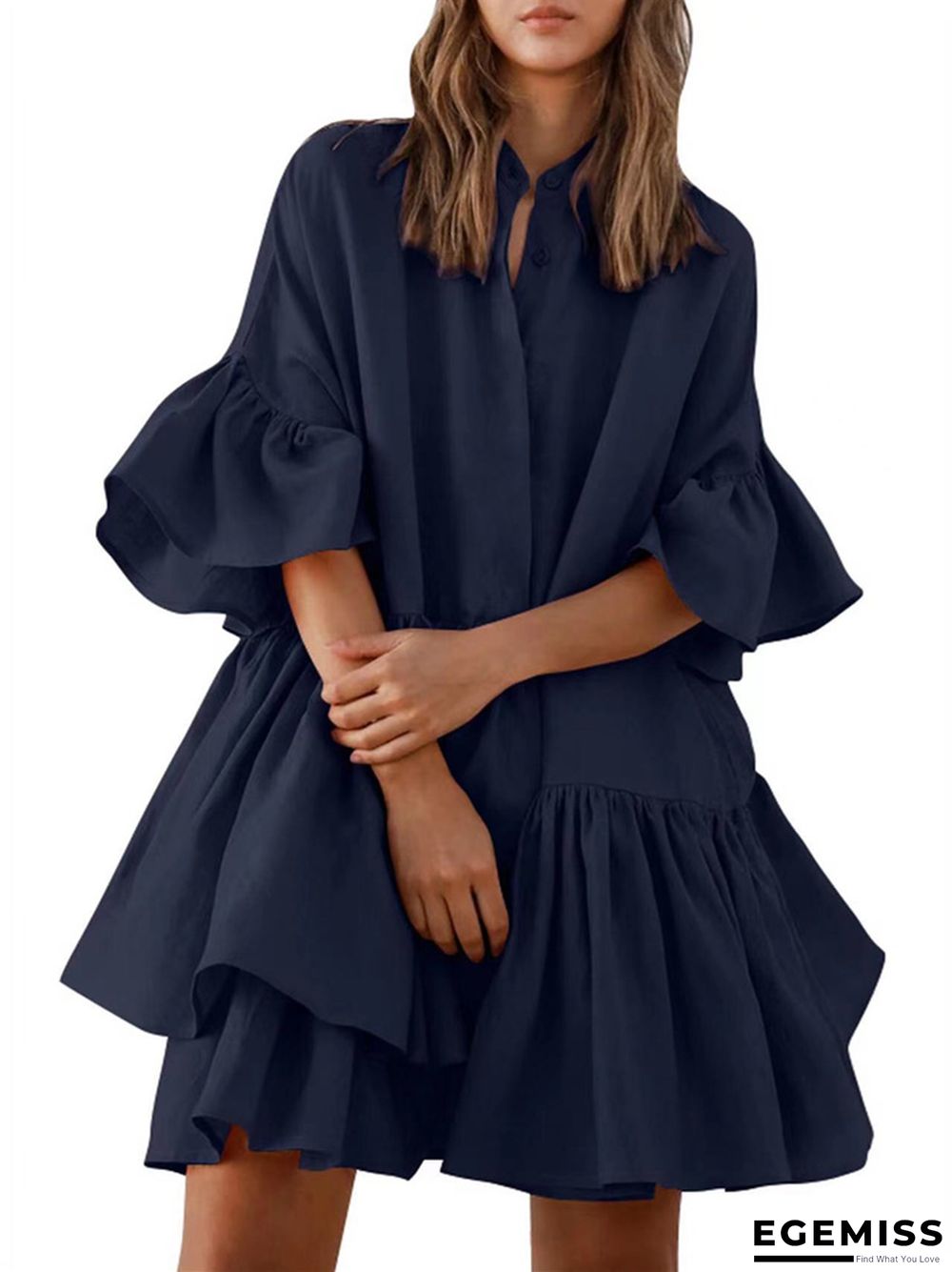 Chiffon Loose Solid Color High-end Dress | EGEMISS