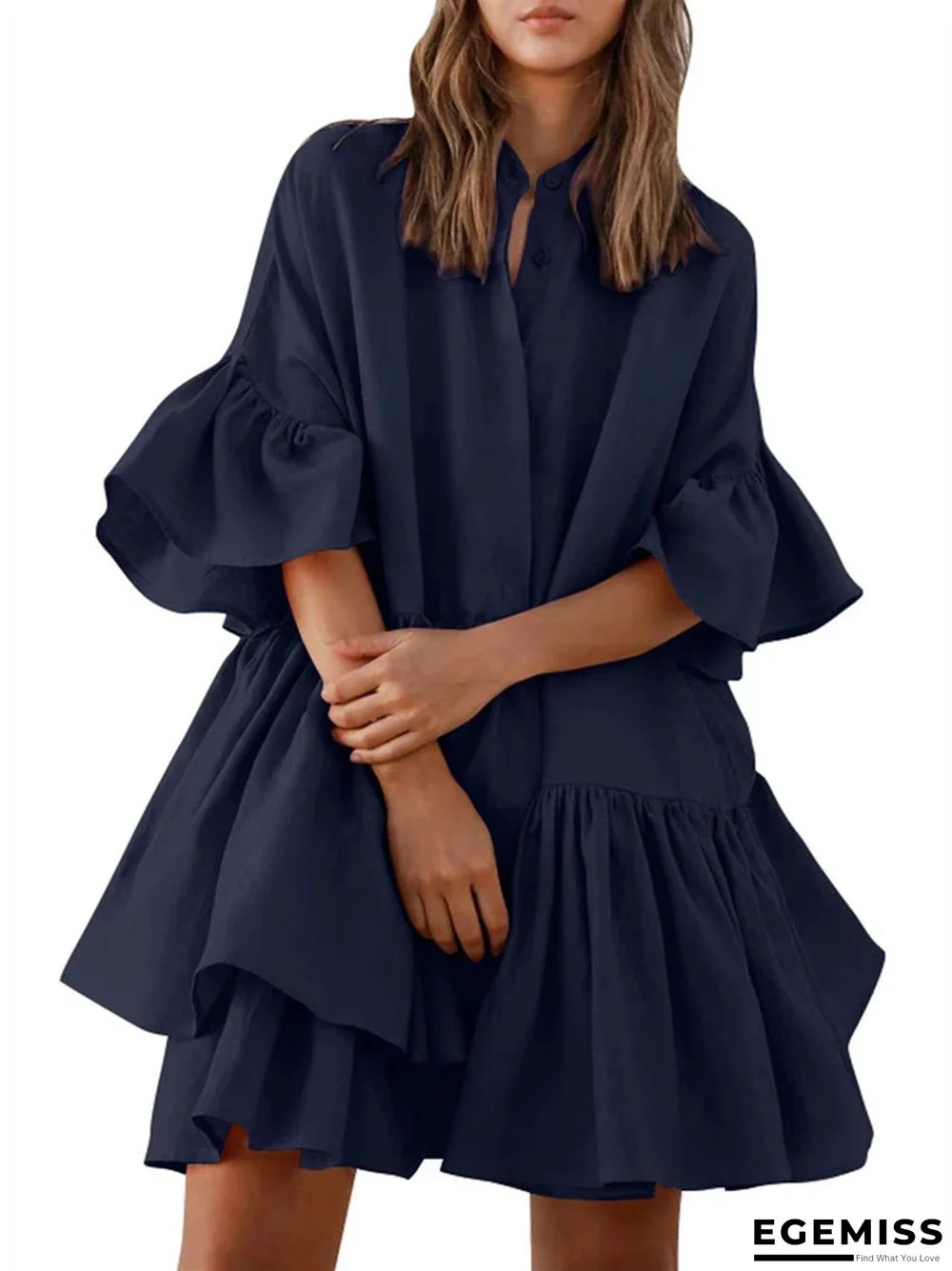 Chiffon Loose Solid Color High-end Dress | EGEMISS