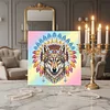 DIY Pearl Painting Wolf for Home Wall Decor with Frame(25x25cm)