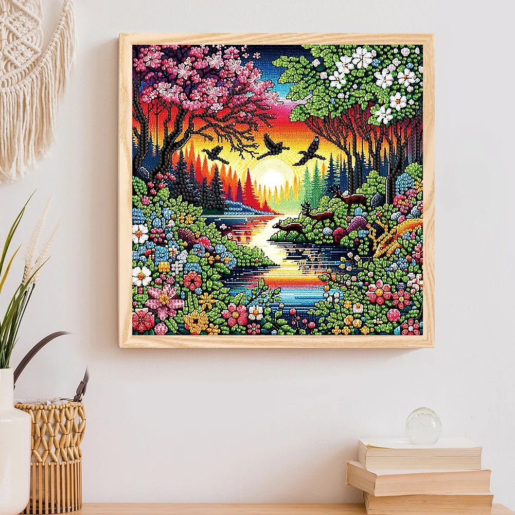 Diamond Painting - Partial Special Shaped Drill - Flower Tree(Canvas|30*30cm)