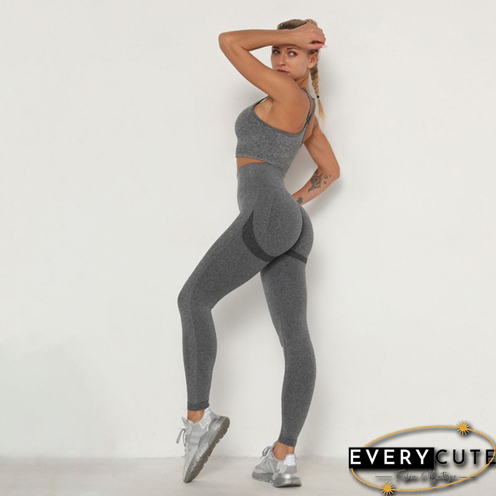 2 Piece Seamless High Waist Leggings and Bra Women Yoga Set Clothing Gym Set Clothes Workout Fitness Sexy Booty Girls Sports Suit