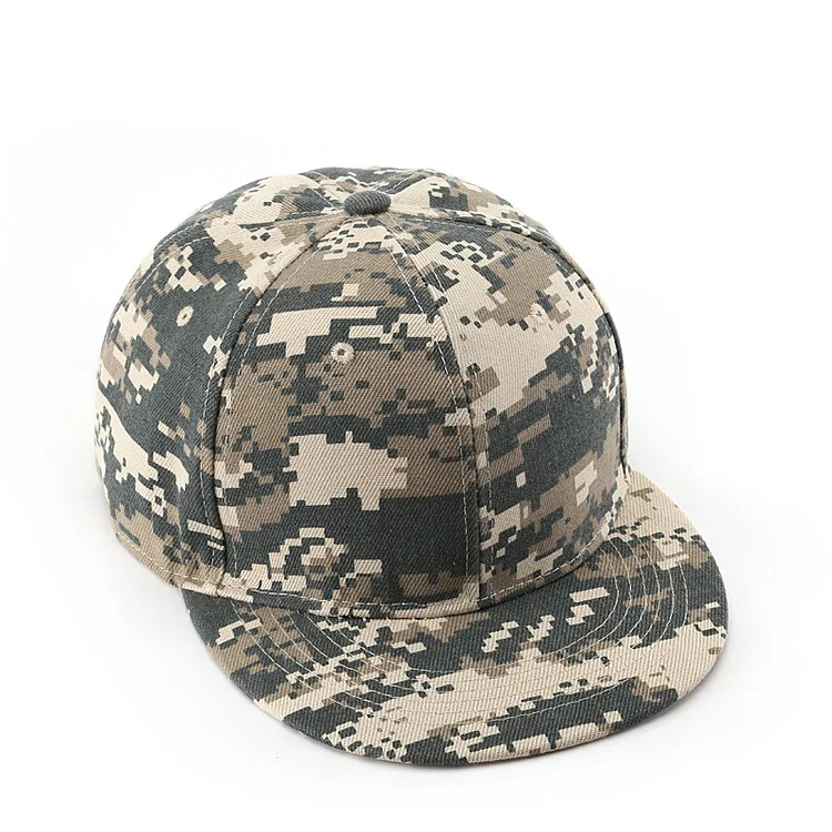 Camo flat eave solid color light plate snapback hat Womens sunscreen sunshade sun hat Street mens hat short brim baseball cap