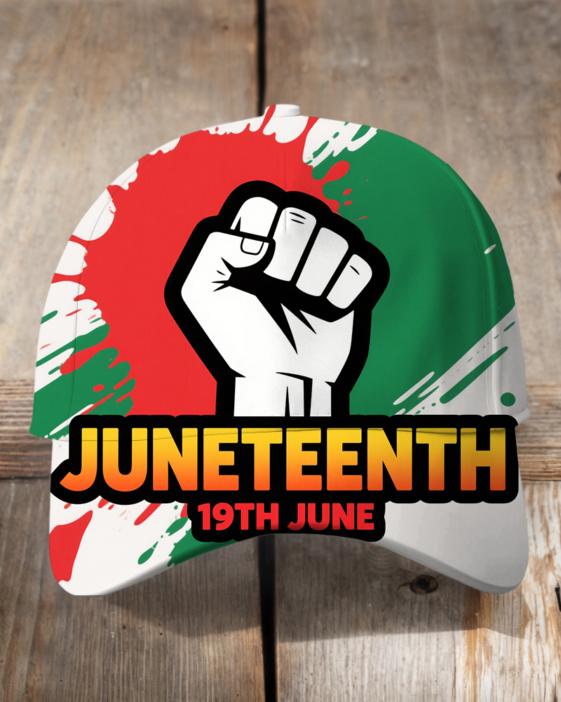 Juneteenth Fist Splash Ink Outdoor Baseball Cap