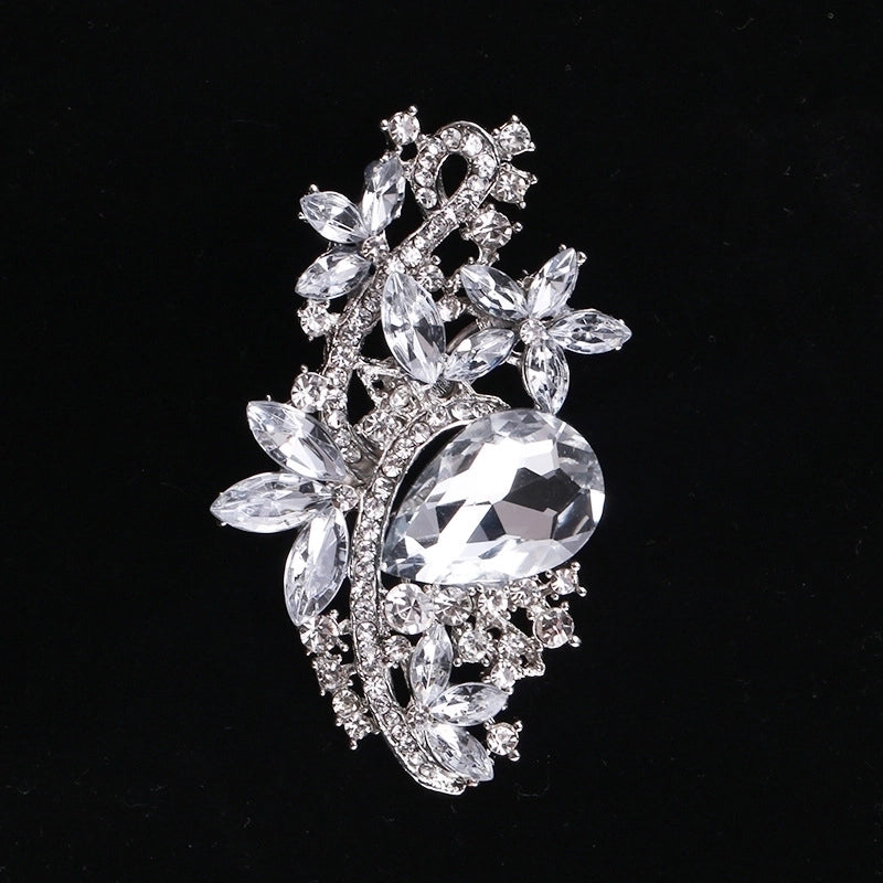 Pin Flower Alloy Inlay Glass Women’s Brooches