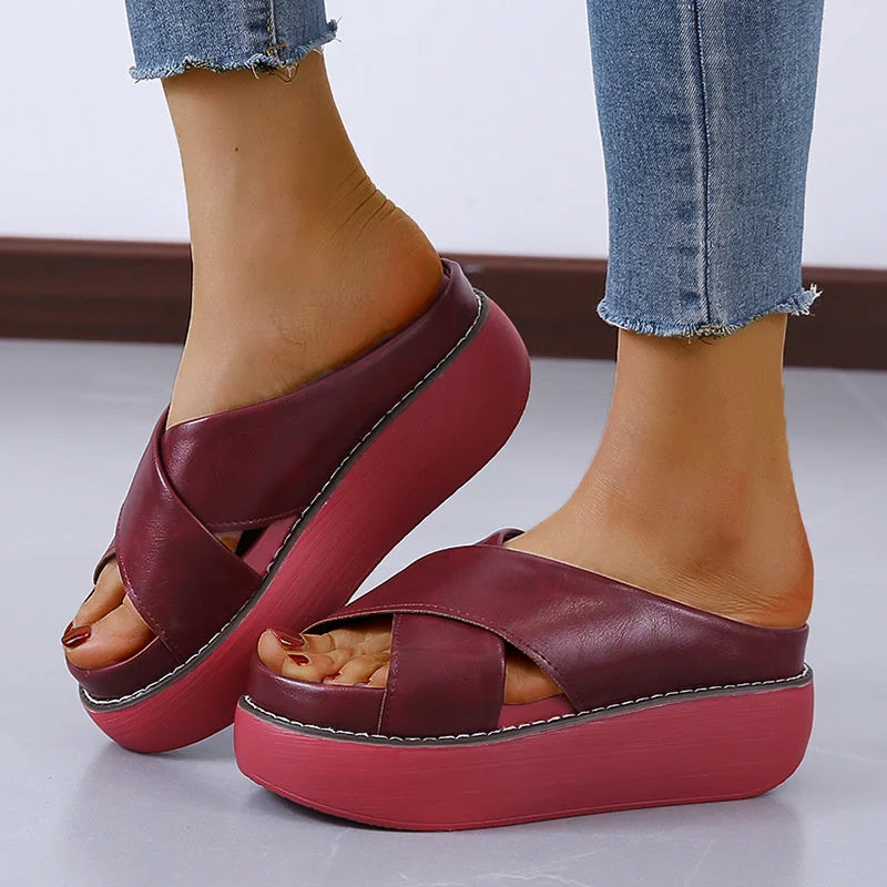 Women's Summer Vintage Round Toe Platform Shoes