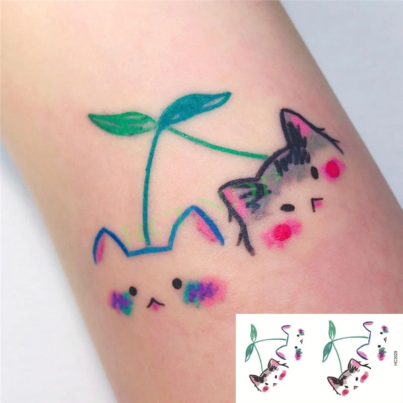 Waterproof Temporary Tattoo Sticker ins Angel wings Cupid bear Cartoons cute Body Art flash tatoo fake tatto Women Men