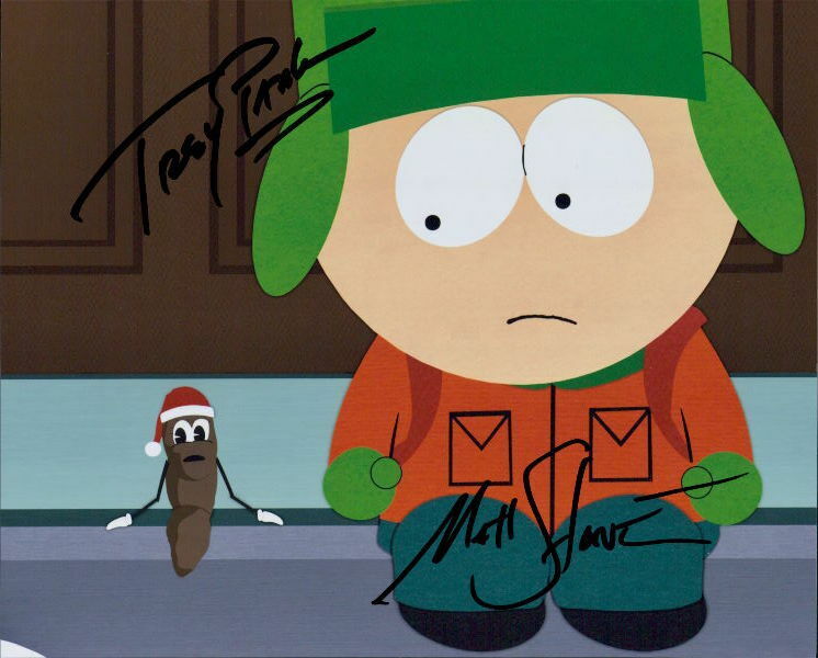 South Park (Matt Stone & Trey Parker) in-person signed 8x10 Photo Poster painting