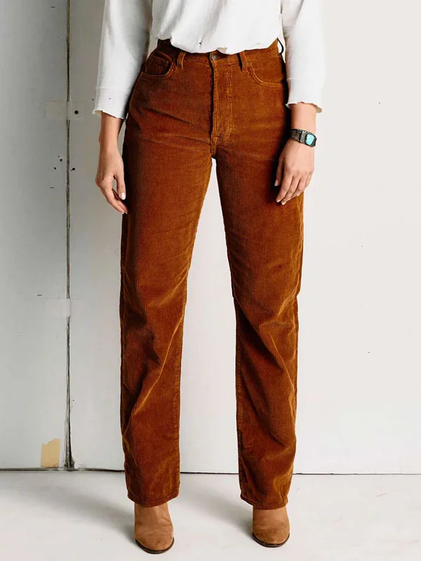 Slim Straight Corduroy Women's Pants