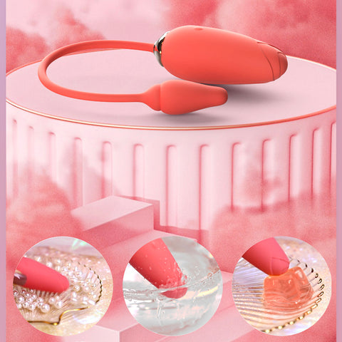 Red Rose Vibrator | Female Sex Toy With Retractable Vibrating Egg-8