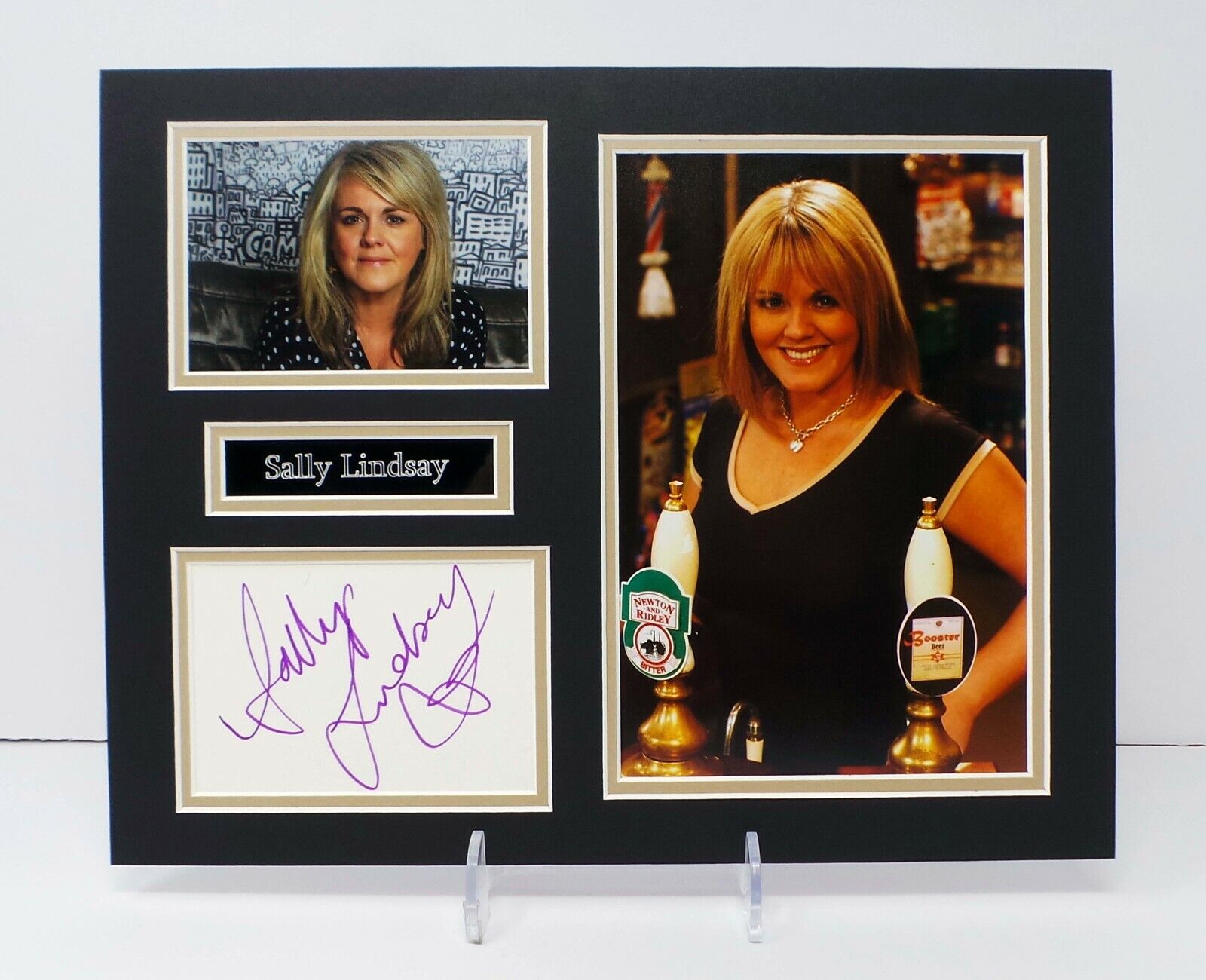 Sally LINDSAY Signed Mounted Photo Poster painting Display AFTAL RD COA Coronation St Actress