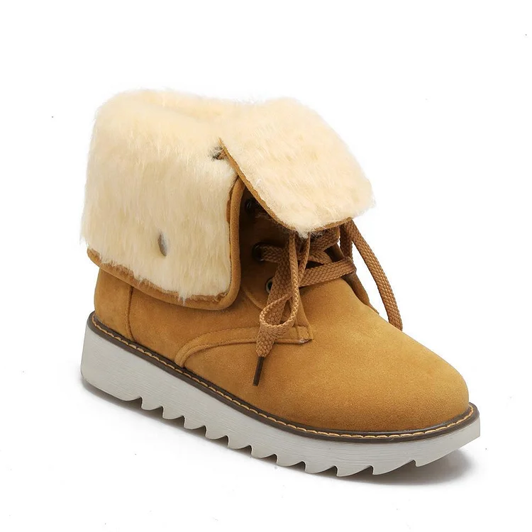 Non Slip Ankle Snow Booties Faux Fur Mid Calf Warm Boots