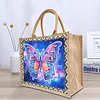 DIY Diamond Painting Linen Waterproof Handbag Shopping Storage Bag Totes Kit(with 2pcs diamond painting)