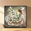 Flower Skirt Beauty-Partial Special Shaped Diamond Painting 30*30CM