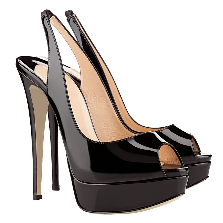 150mm Slingback Sandals Platforms Sky High Party Patent Pumps