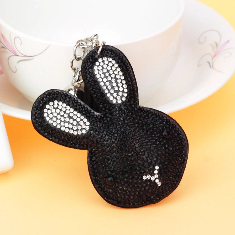 Cute Rabbit Flannel Diamond Women’s Keychain