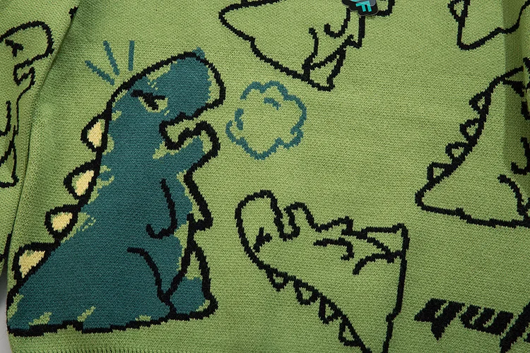 CUTE DINOSAUR KNIT PULLOVER SWEATER