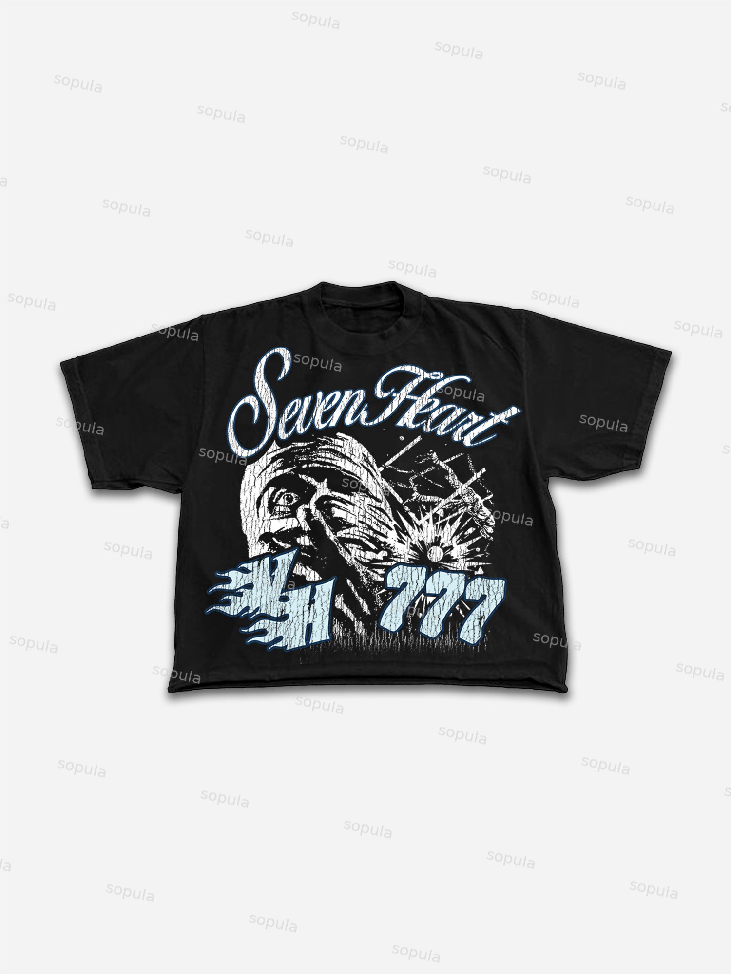 Mummy Seven Heart Graphic Print Cropped T-shirt - Sopula｜Premium Graphic Tees & Graphic Clothing