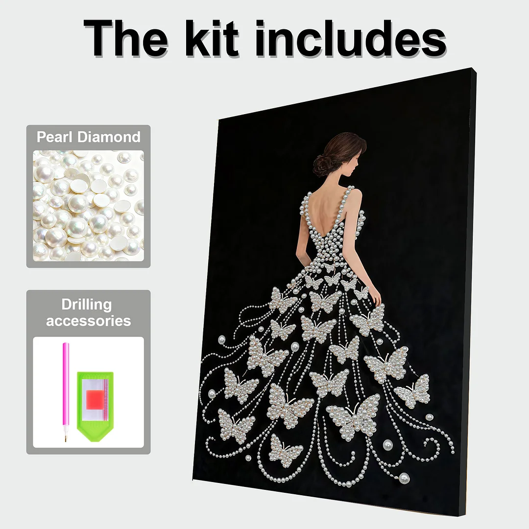 Girls Pearl DIY Diamond Art Kits with Frame 30x40cm for Adults Idea Home Decor