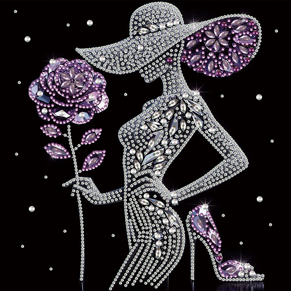 Elegant Lady 30*30cm(canvas) special shaped drill diamond painting
