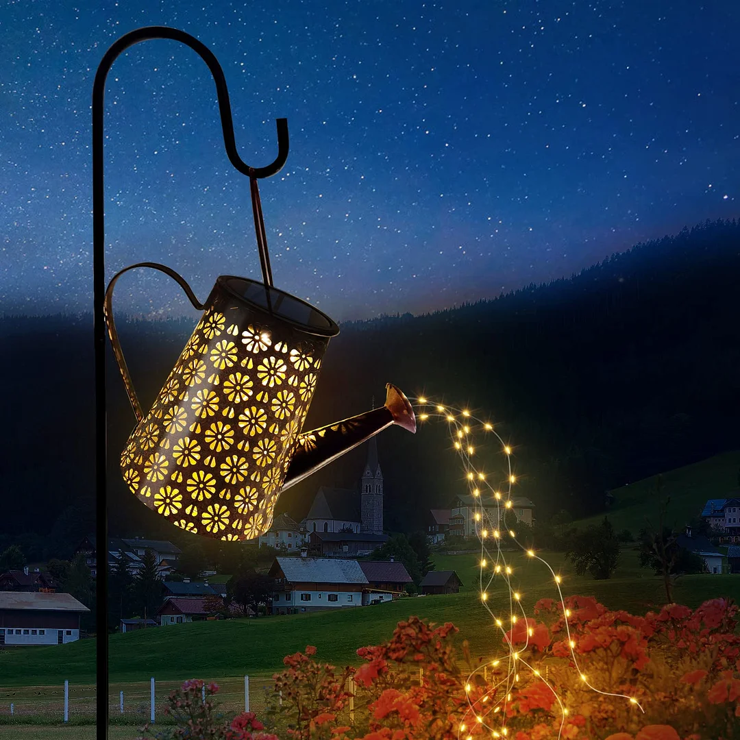 Outdoor Solar Watering Can with Lights  trabladzer