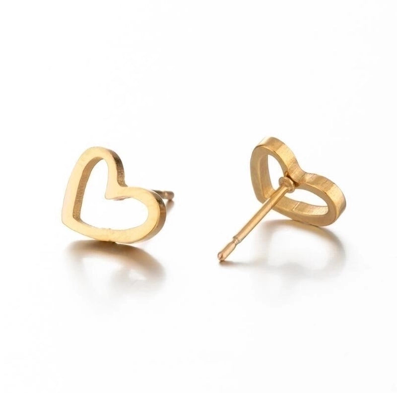 Minimalist Geometric 304 Stainless Steel No Inlaid 18K Gold Plated Ear Studs