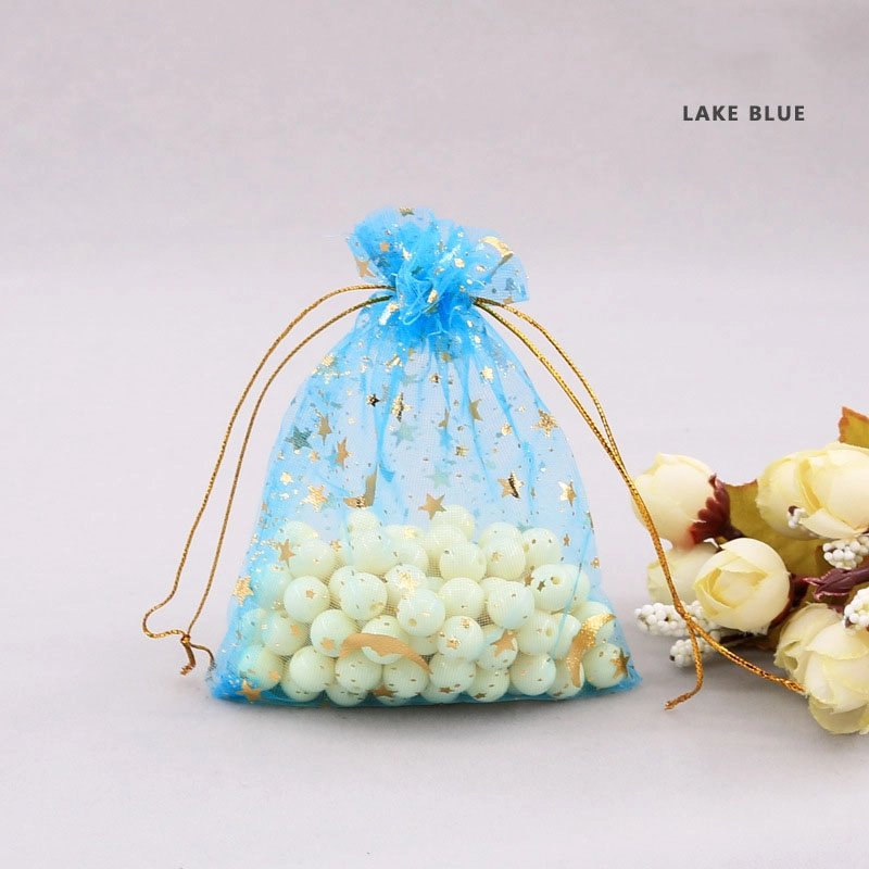 50 Pieces Star Moon Beam Gift Bag Ornament Candy Bronzing Gauze Bag