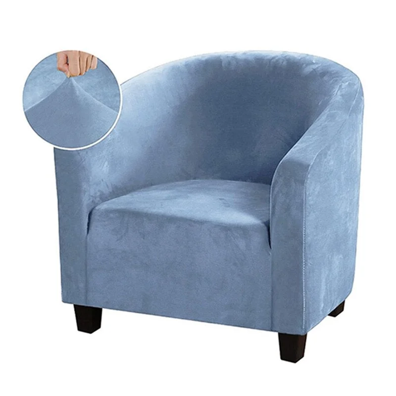 Stretch Club Chair Slipcover 1 Seater Sofa Covers Velvet Tub Couch Cover Solid Color Sofa Slipcovers Armchair Protector 2021